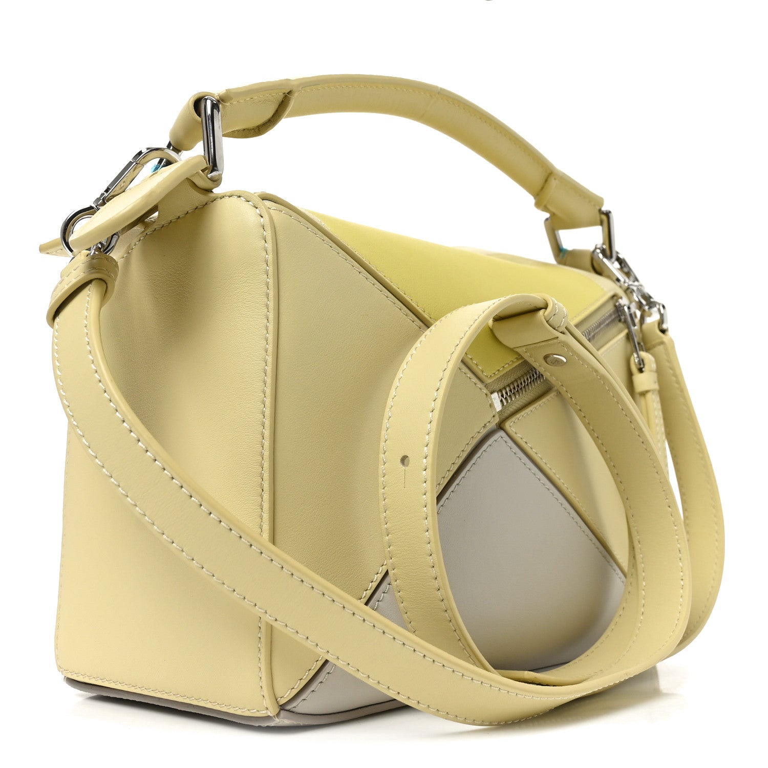 Loewe X ALBERS Nappa Calfskin Small Puzzle Bag Pale Grey Light Citrine 3 of 10