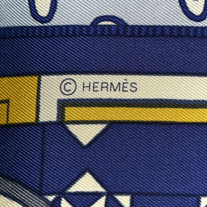Hermes Silk La Danse Des Amazones Scarf 90 Bleu Roy Gold Creme 3 of 4