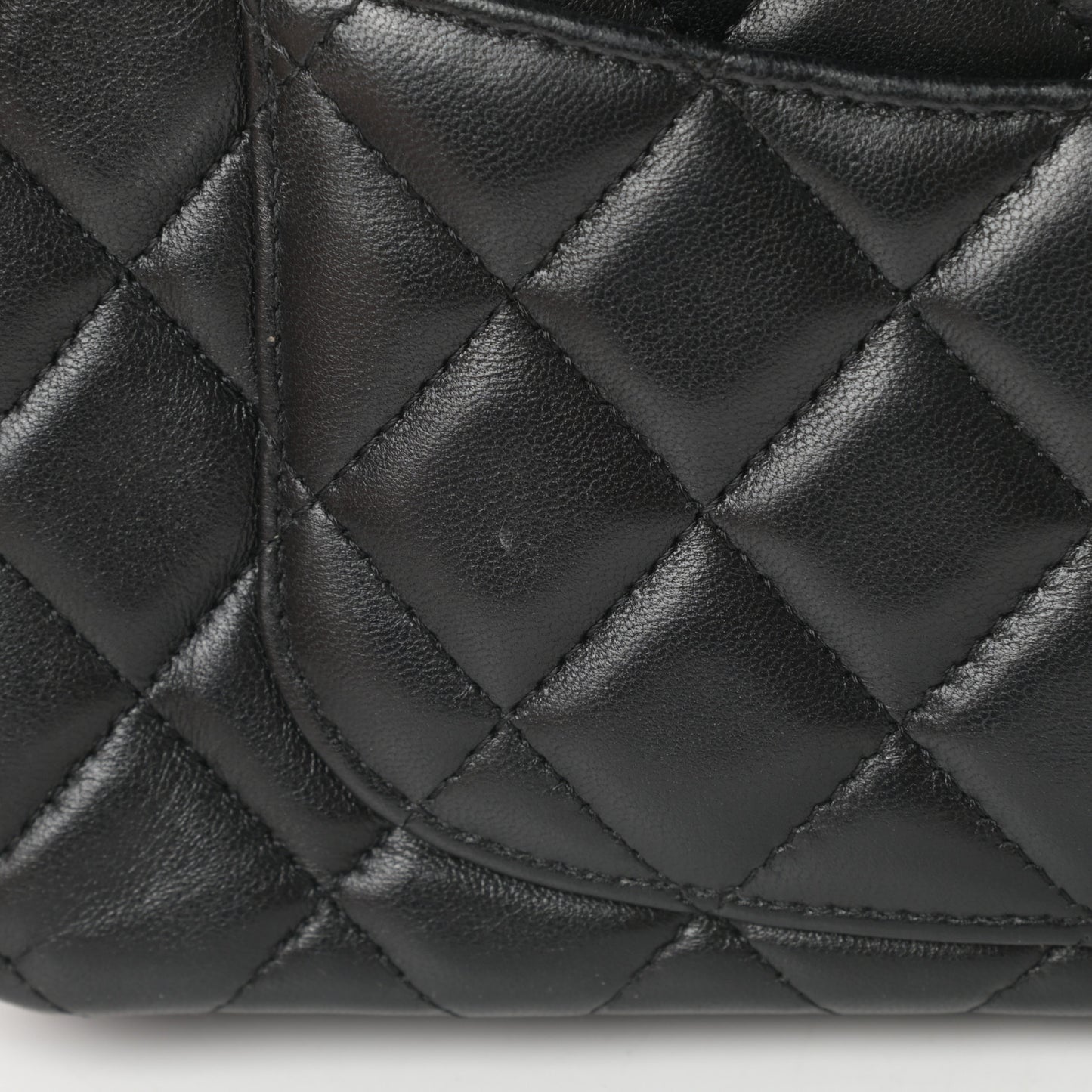 Lambskin Quilted Mini Rectangular Flap Black