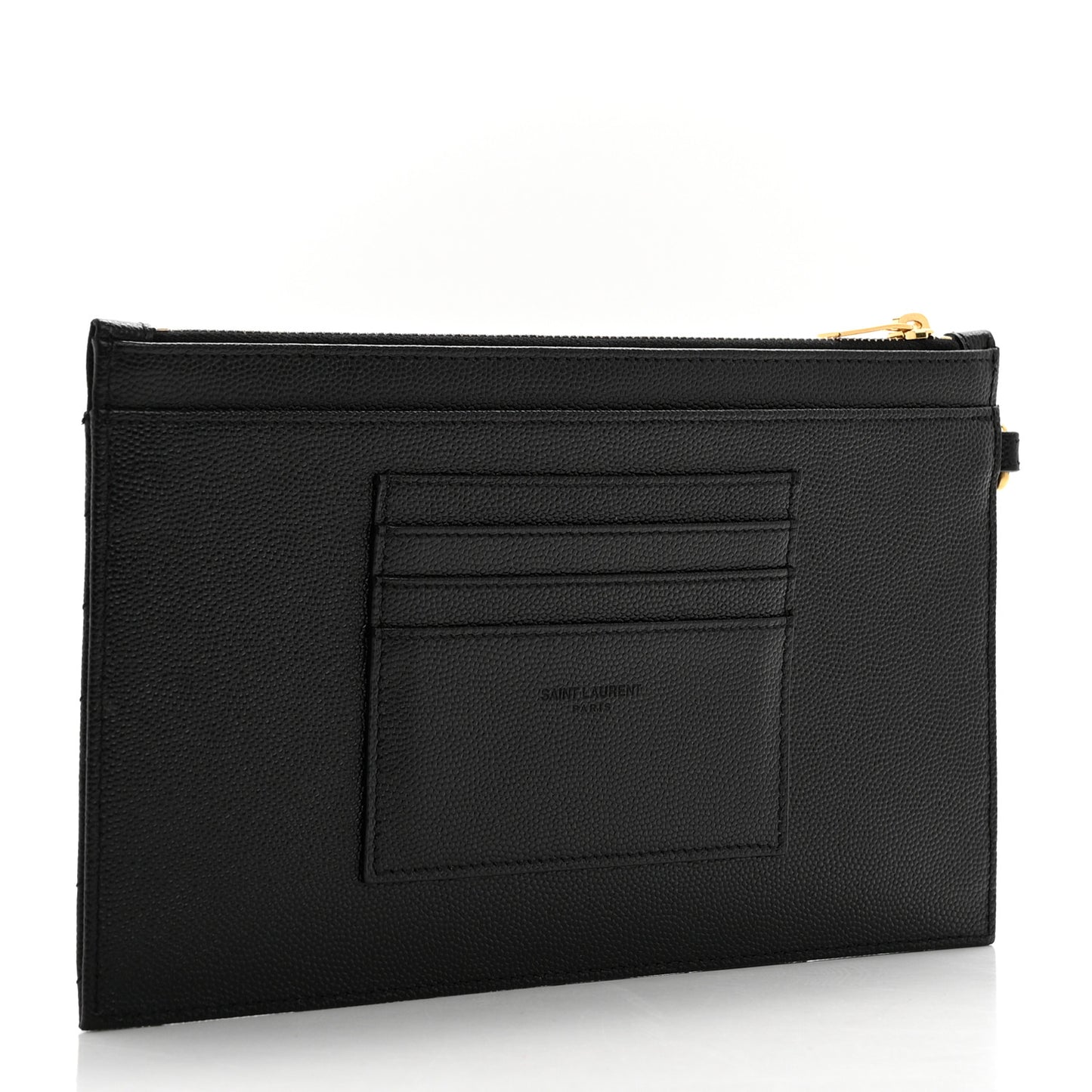 Grain De Poudre Chevron Monogram Large Bill Pouch Black