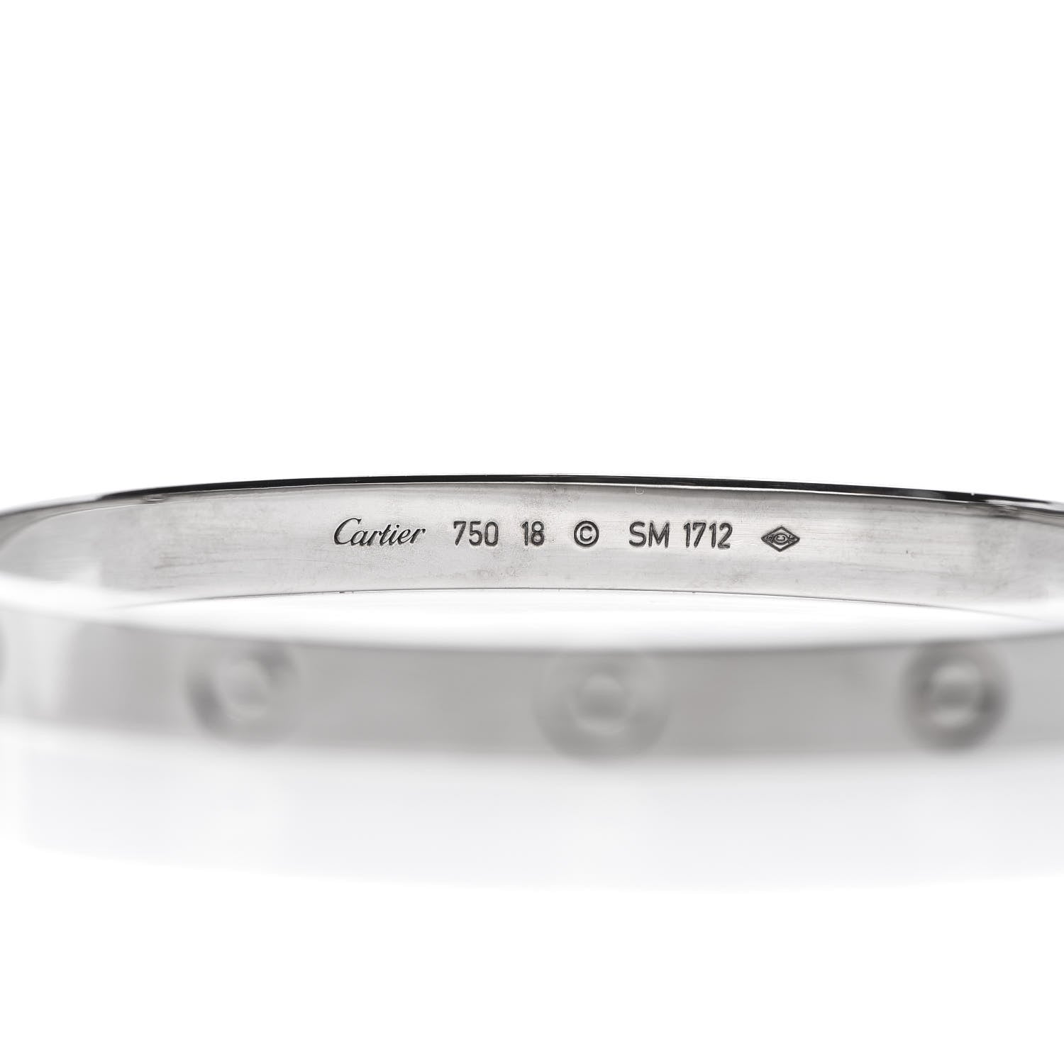 Cartier 18K White Gold LOVE Bracelet 18 4 of 5