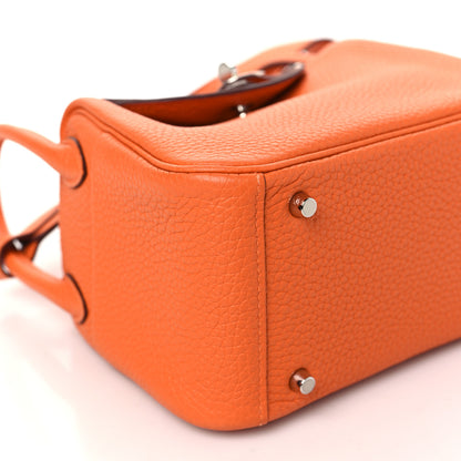 Hermes Taurillon Clemence Mini Lindy 20 Orange Minium 9 of 10