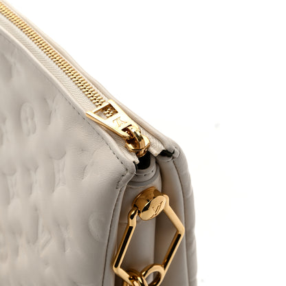 Louis Vuitton Lambskin Embossed Monogram Coussin PM Beige Cream 11 of 13