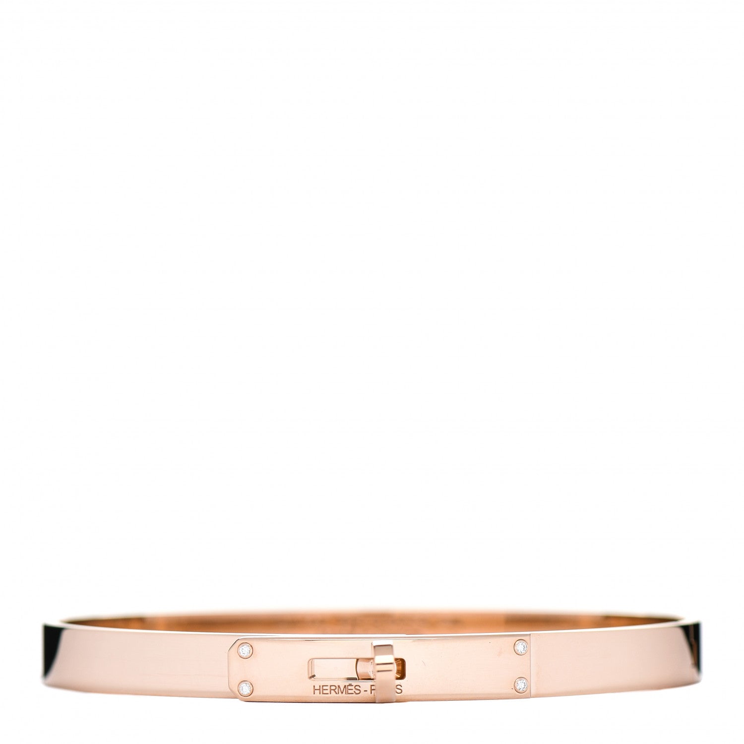 Hermes 18K Rose Gold Diamond PM Kelly Bracelet SH 1 of 4