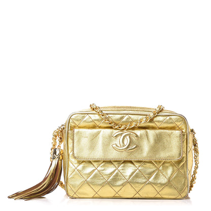 Chanel Metallic Lambskin Quilted Camera Case Gold 1 of 12