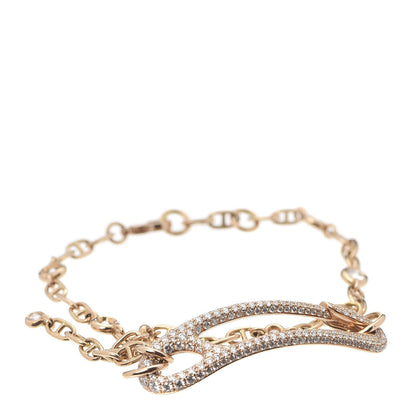 Hermes 18K Rose Gold Pave Diamond MM Chaine d'Ancre Punk Bracelet SH 1 of 6