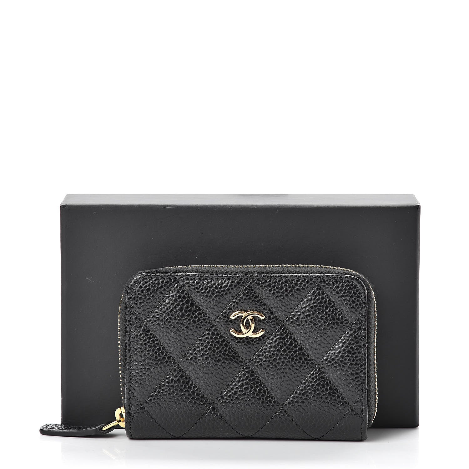 Chanel Caviar Quilted Zip Coin Purse Black 8 of 8