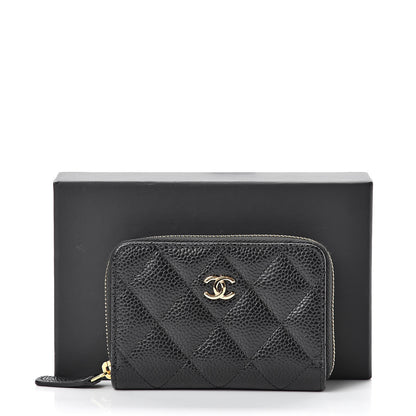 Chanel Caviar Quilted Zip Coin Purse Black 8 of 8
