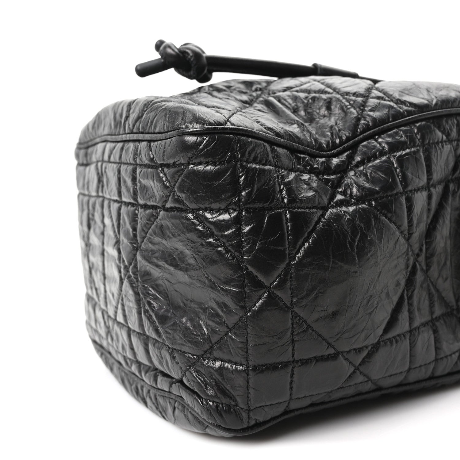 Christian Dior Crinkled Calfskin Macrocannage Small D-Motion Bag Black 10 of 10