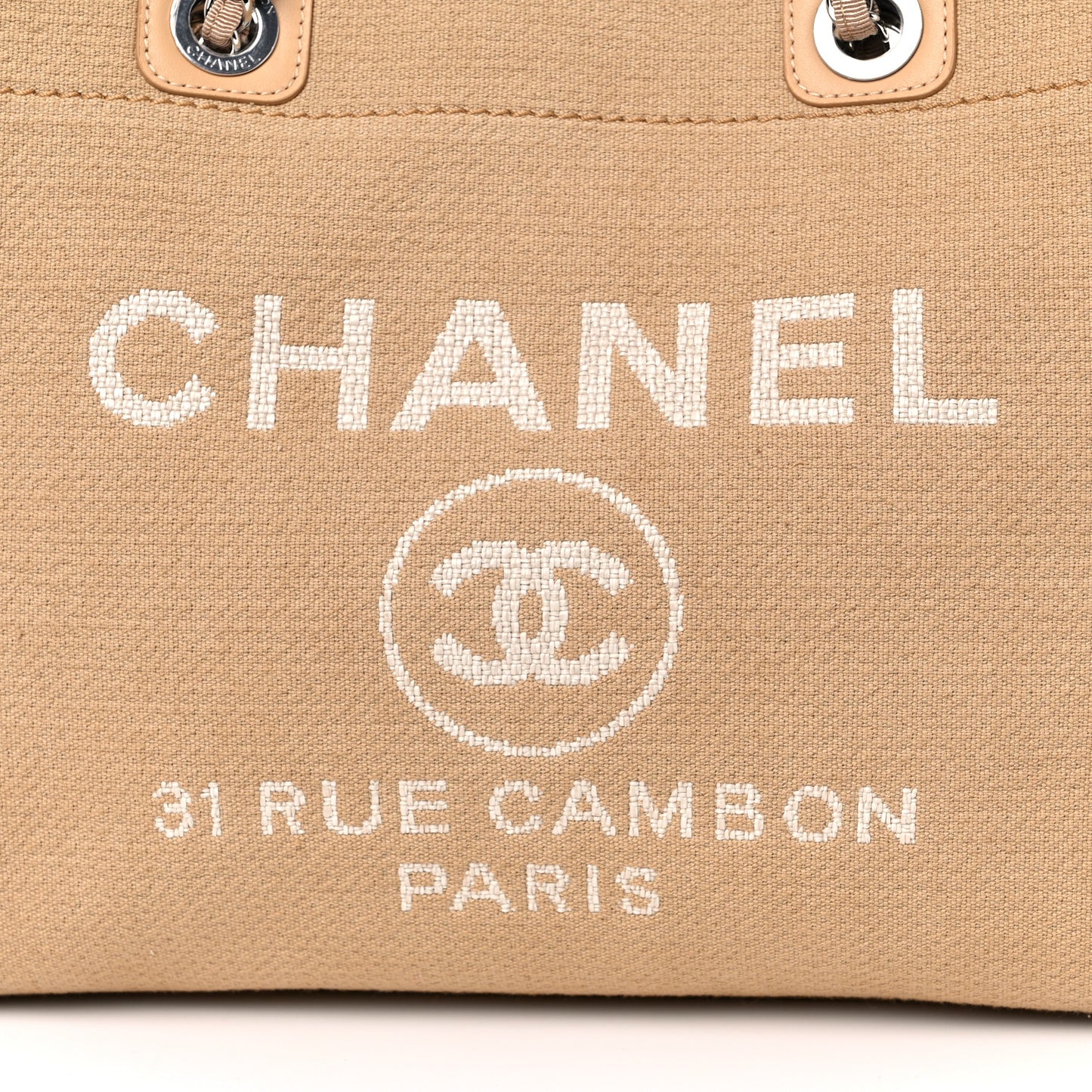 Mixed Fibers Small Deauville Tote Beige