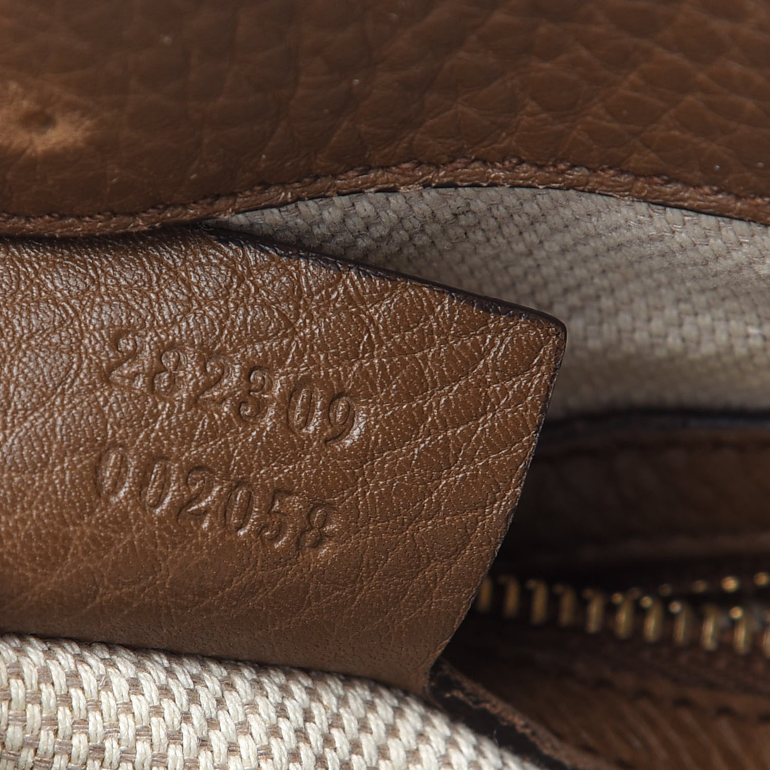 Gucci Pebbled Calfskin Medium Soho Shoulder Bag Brown 6 of 13