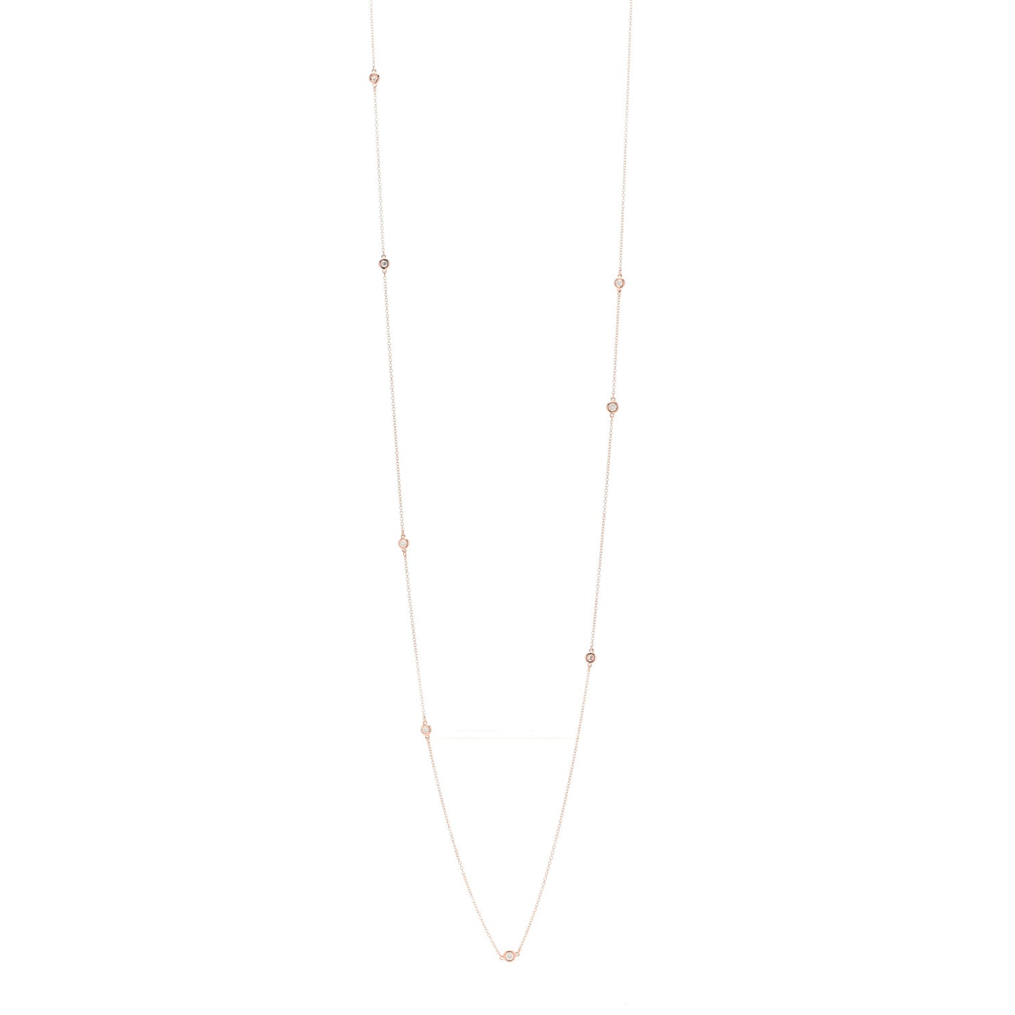 18K Rose Gold Diamond .31ctw Elsa Peretti Diamonds by the Yard Sprinkle Necklace