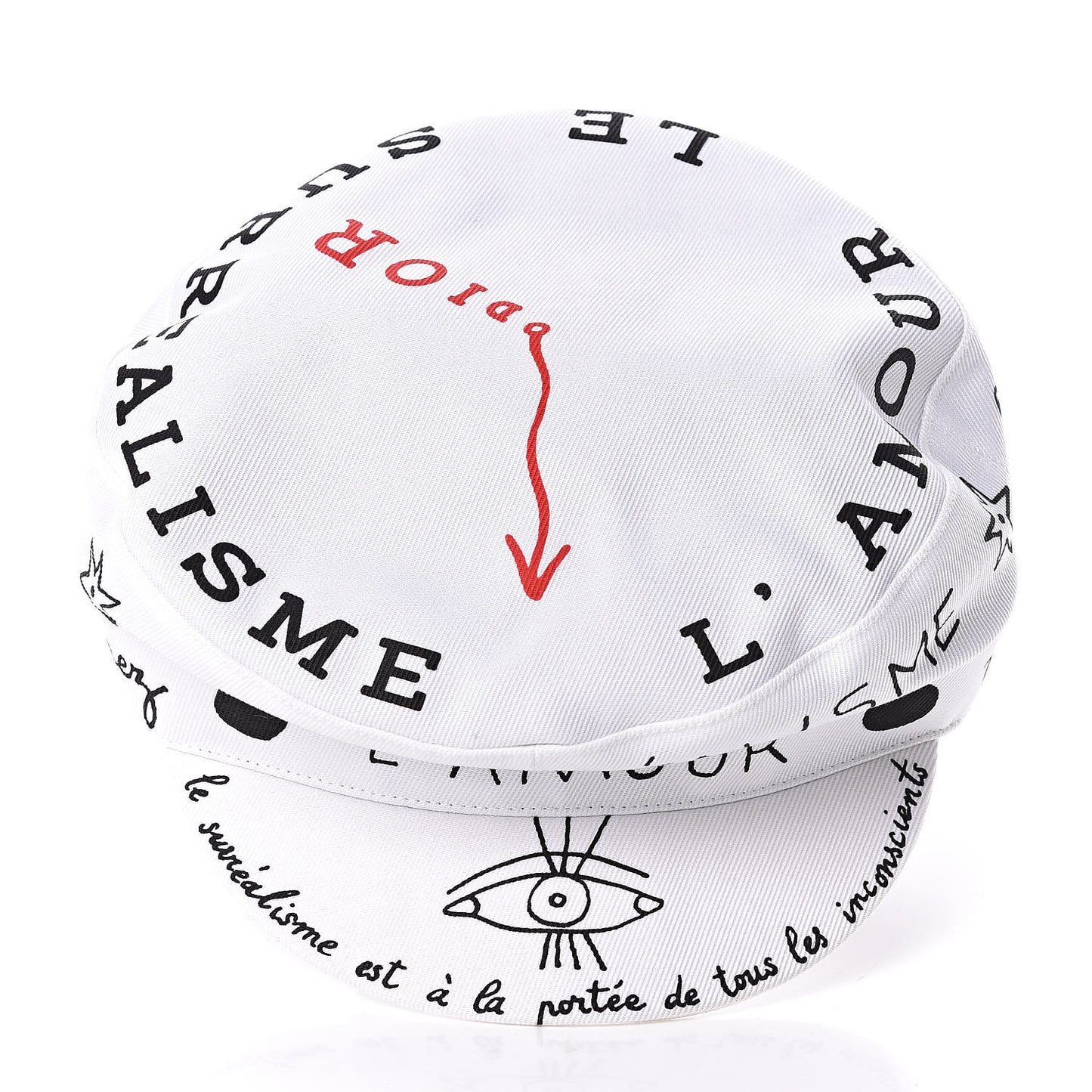 Daydream Words Print Cap Hat 57 White