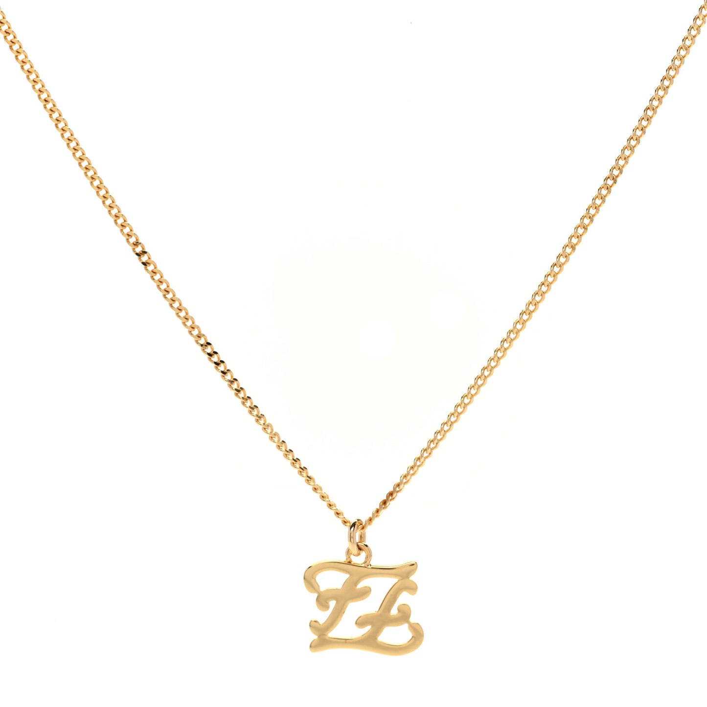 Metal Karligraphy Necklace Gold