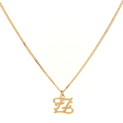 Fendi Metal Karligraphy Necklace Gold 1 of 7