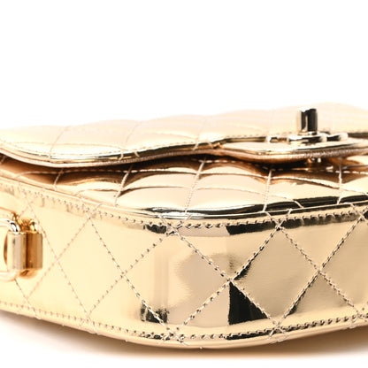 Chanel Mirror Calfskin Metallic Calfskin Quilted Hollywood Boulevard Flap With Star Coin Purse Gold 9 of 10