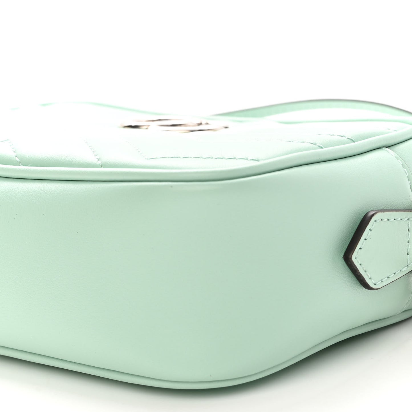 Calfskin Matelasse Mini GG Marmont Chain Shoulder Bag Water Green