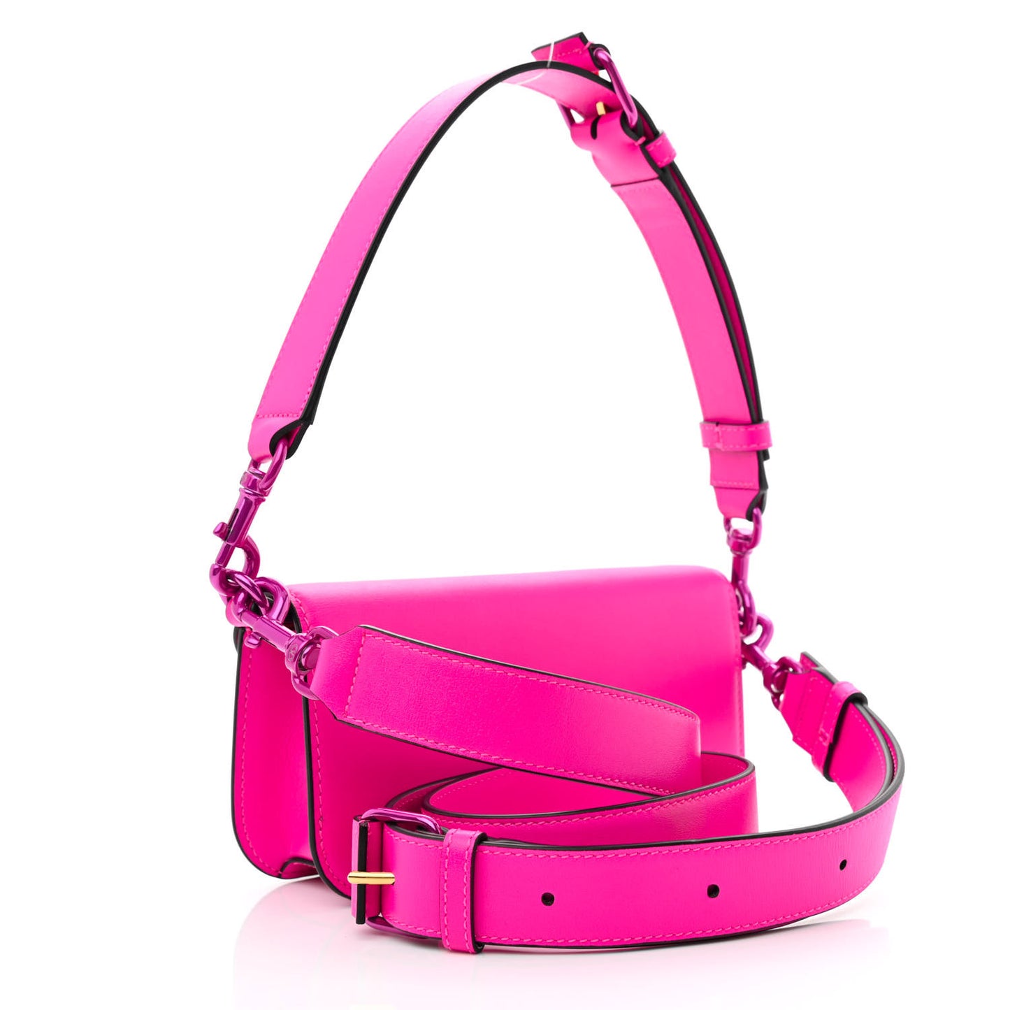 Calfskin Lacquer Monochrome Vlogo Mini Loco Crossbody Bag Pink PP