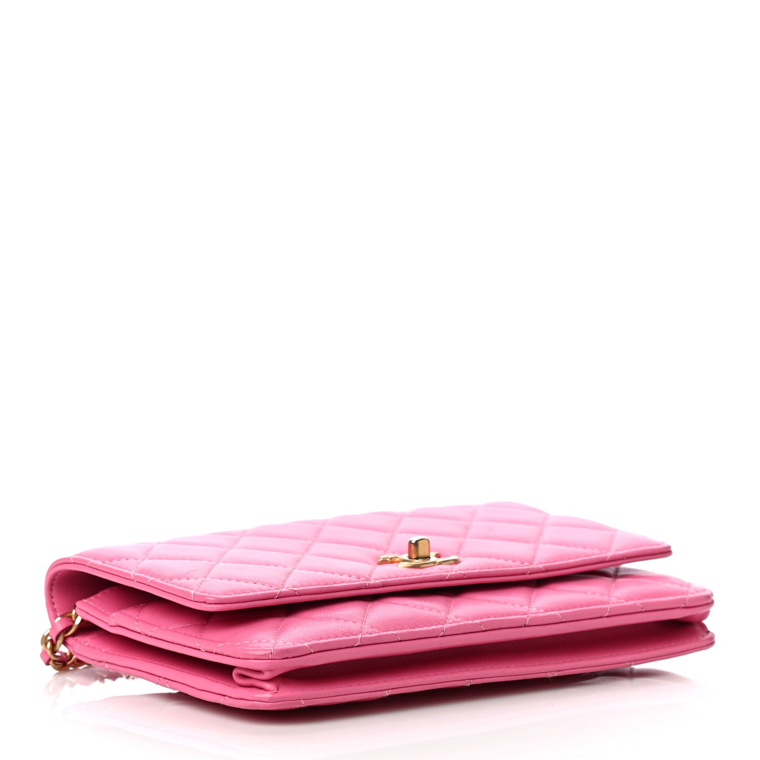 Chanel Lambskin Quilted CC Pearl Crush Wallet on Chain WOC Pink 4 of 18