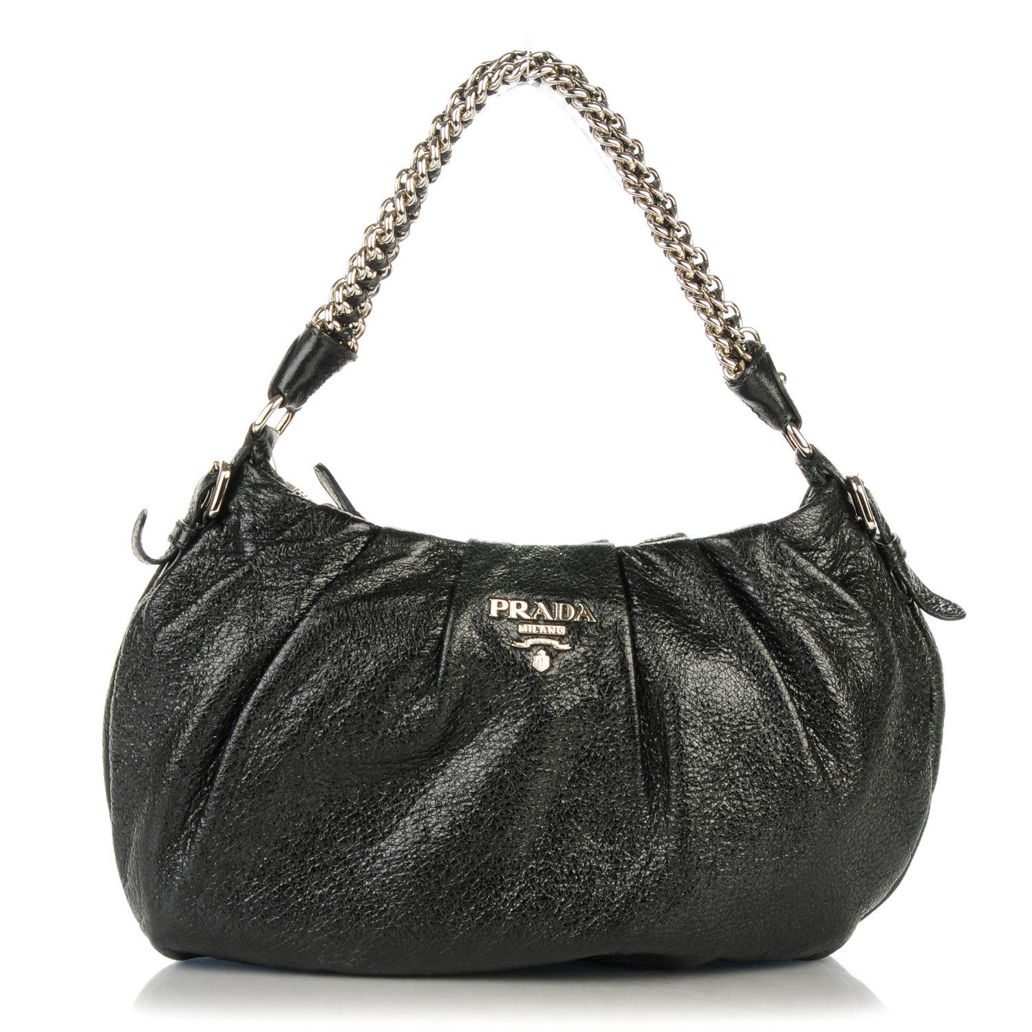Prada Cervo Lux Chain Hobo Nero Black 1 of 7