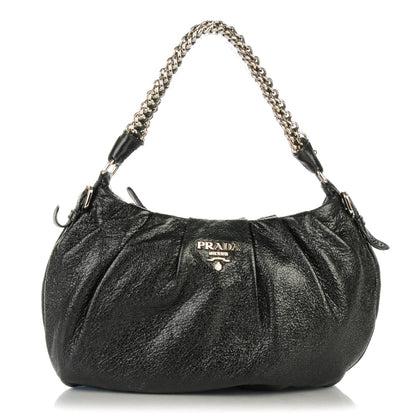 Prada Cervo Lux Chain Hobo Nero Black 1 of 7