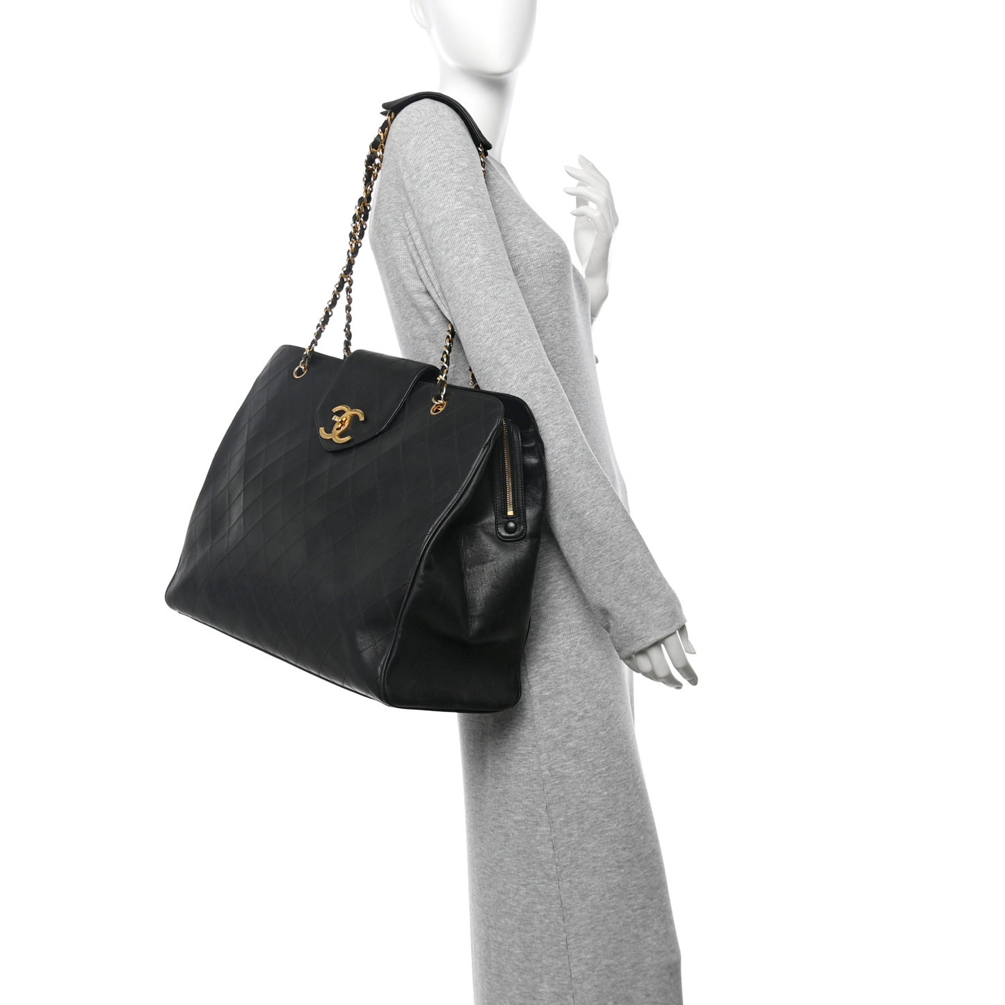 Calfskin Stitched XL Weekender Black