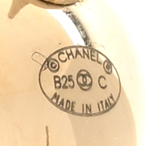 Chanel Metal Enamel CC Ball Stud Earrings Gold Black 4 of 5