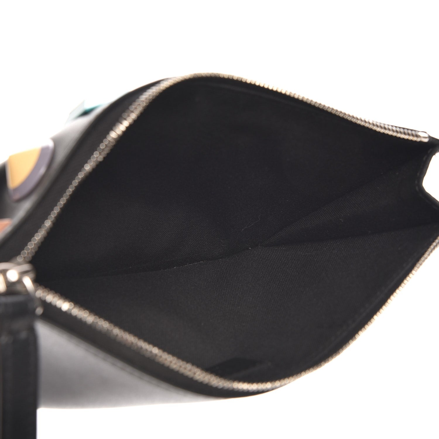 Fendi Vitello Liberty Studded Zip Pouch Black Multicolor 6 of 9