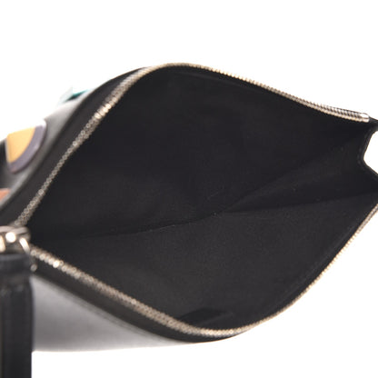 Fendi Vitello Liberty Studded Zip Pouch Black Multicolor 6 of 9