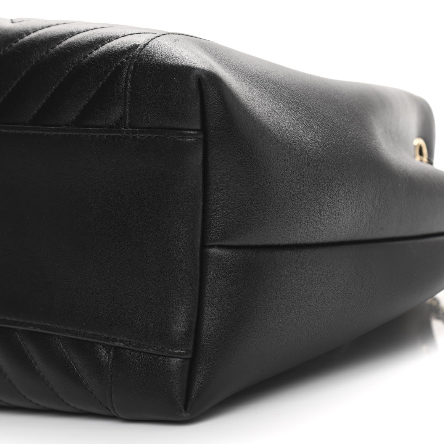 Chanel Calfskin Quilted Daily Chevron Drawstring Bag Black 10 of 10
