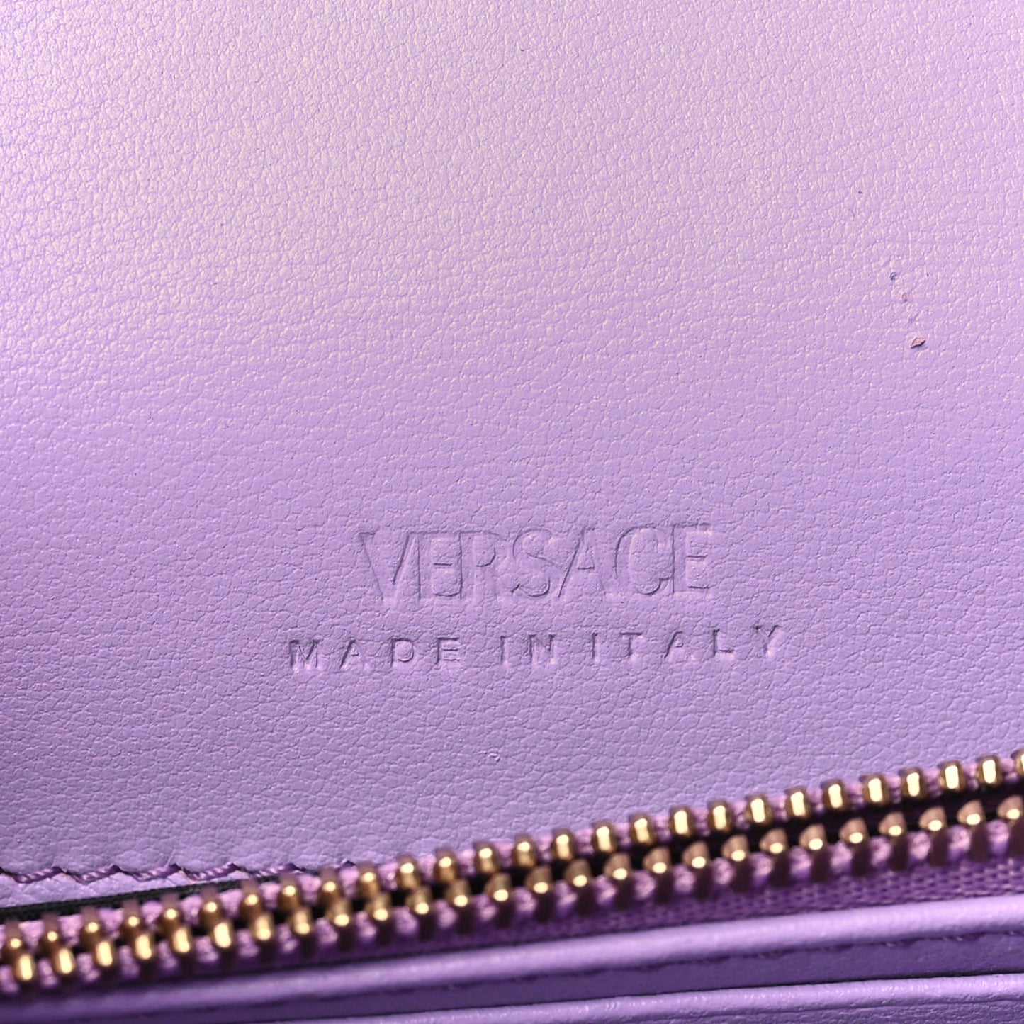 Calfskin Greca Goddess Wallet On Chain Baby Violet