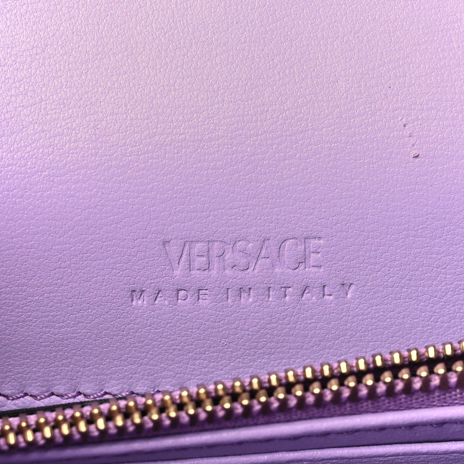 Versace Calfskin Greca Goddess Wallet On Chain Baby Violet 7 of 9