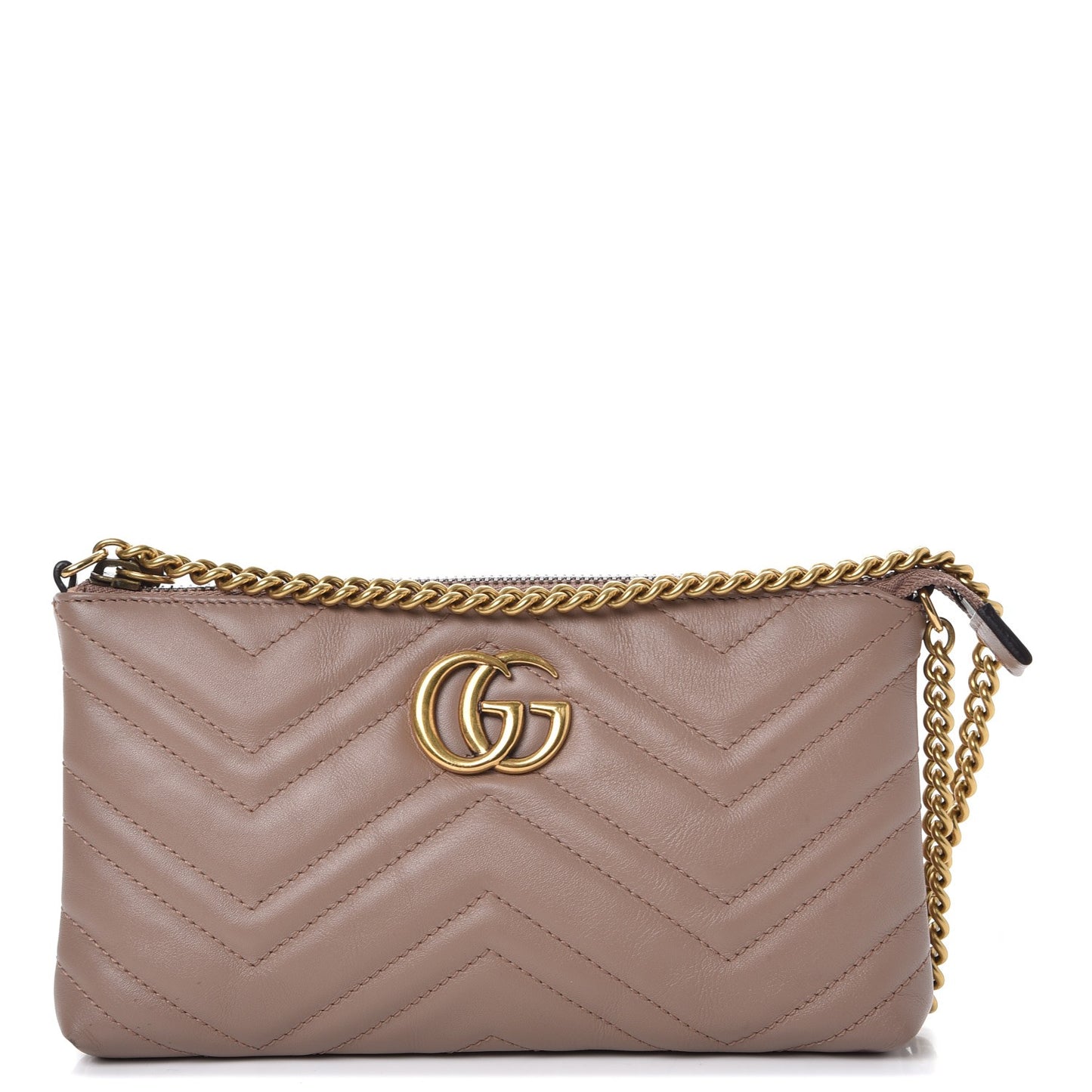 Calfskin Matelasse Mini GG Marmont Chain Bag Porcelain Rose