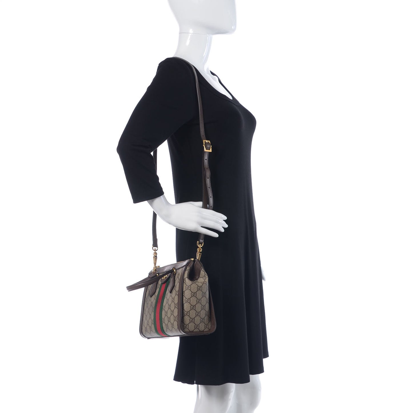 GG Supreme Monogram Small Ophidia Tote Bag Brown