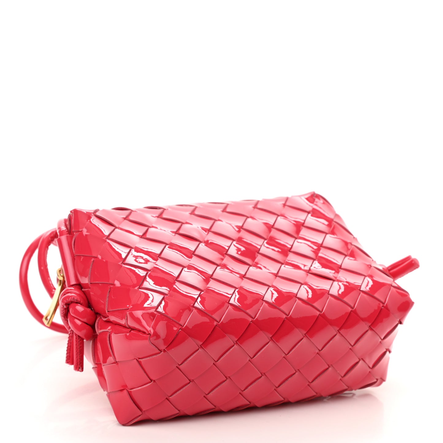 Patent Nappa Intrecciato Mini Loop Camera Bag Candy Stripe