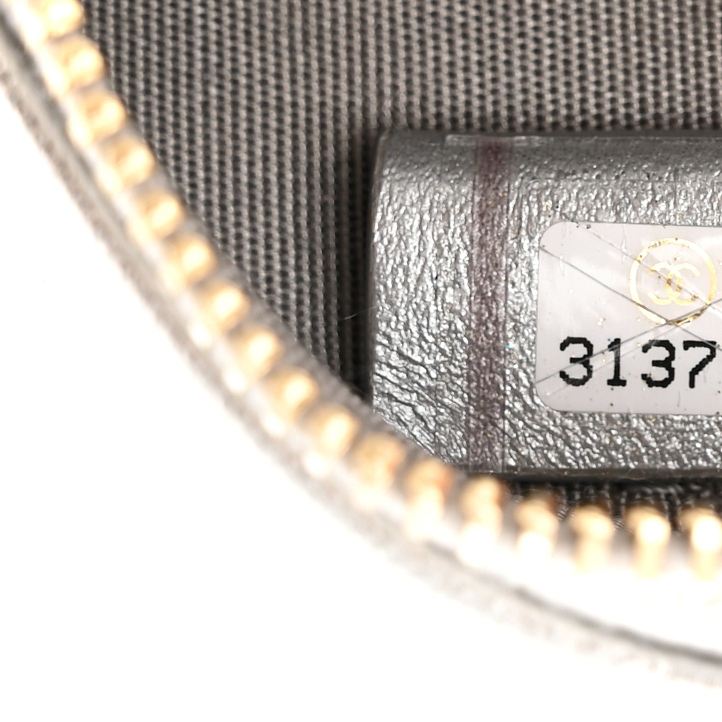 Metallic Lambskin Quilted Chanel 19 Round Clutch With Chain Silver