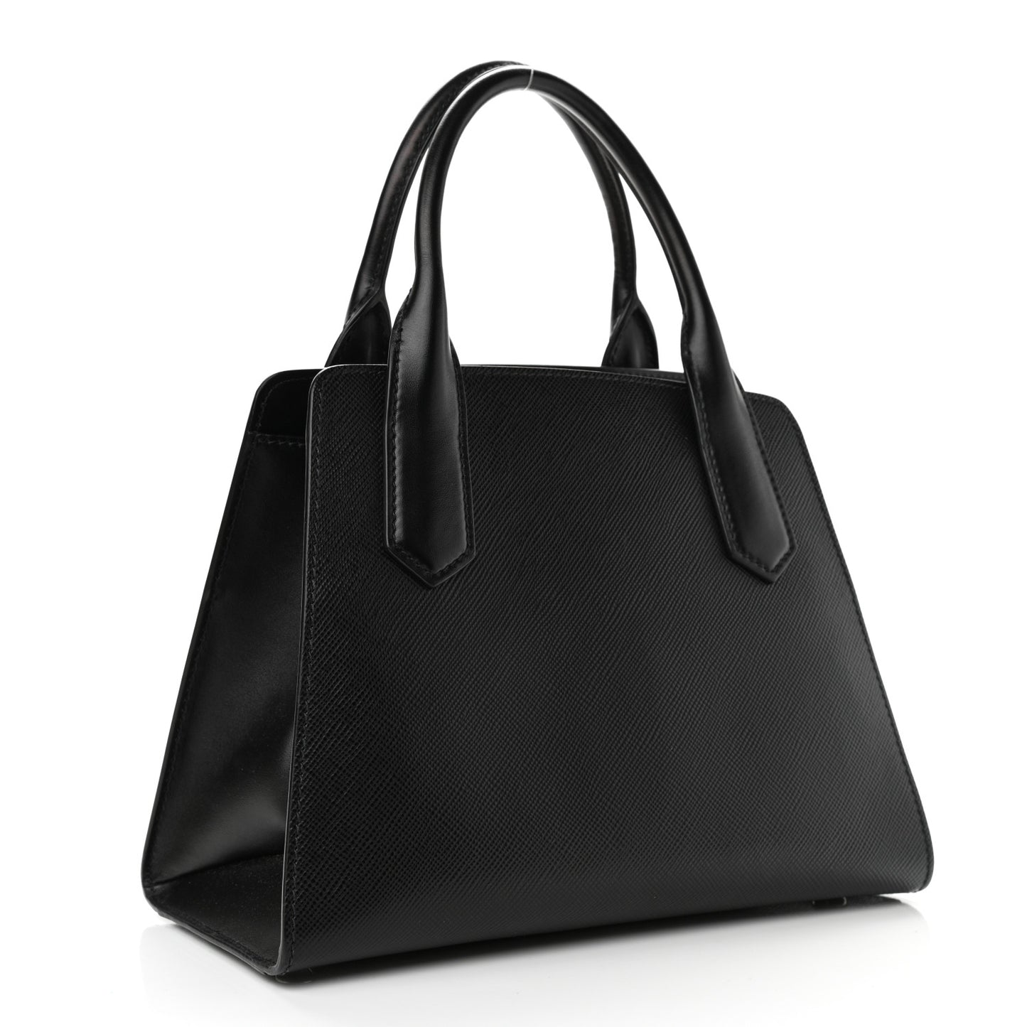 Saffiano Calfskin Top Handle Tote Black