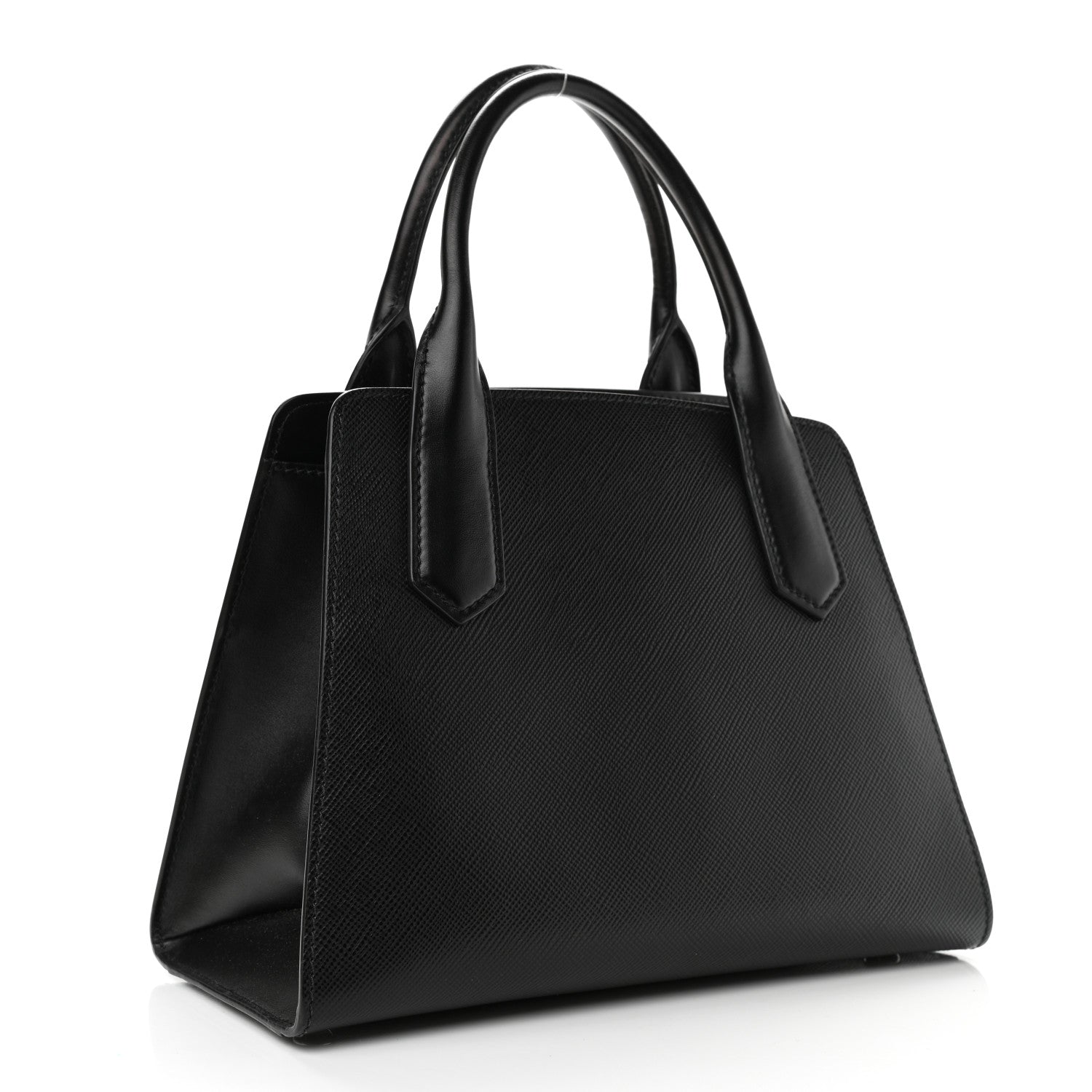 Prada Saffiano Calfskin Top Handle Tote Black 4 of 12