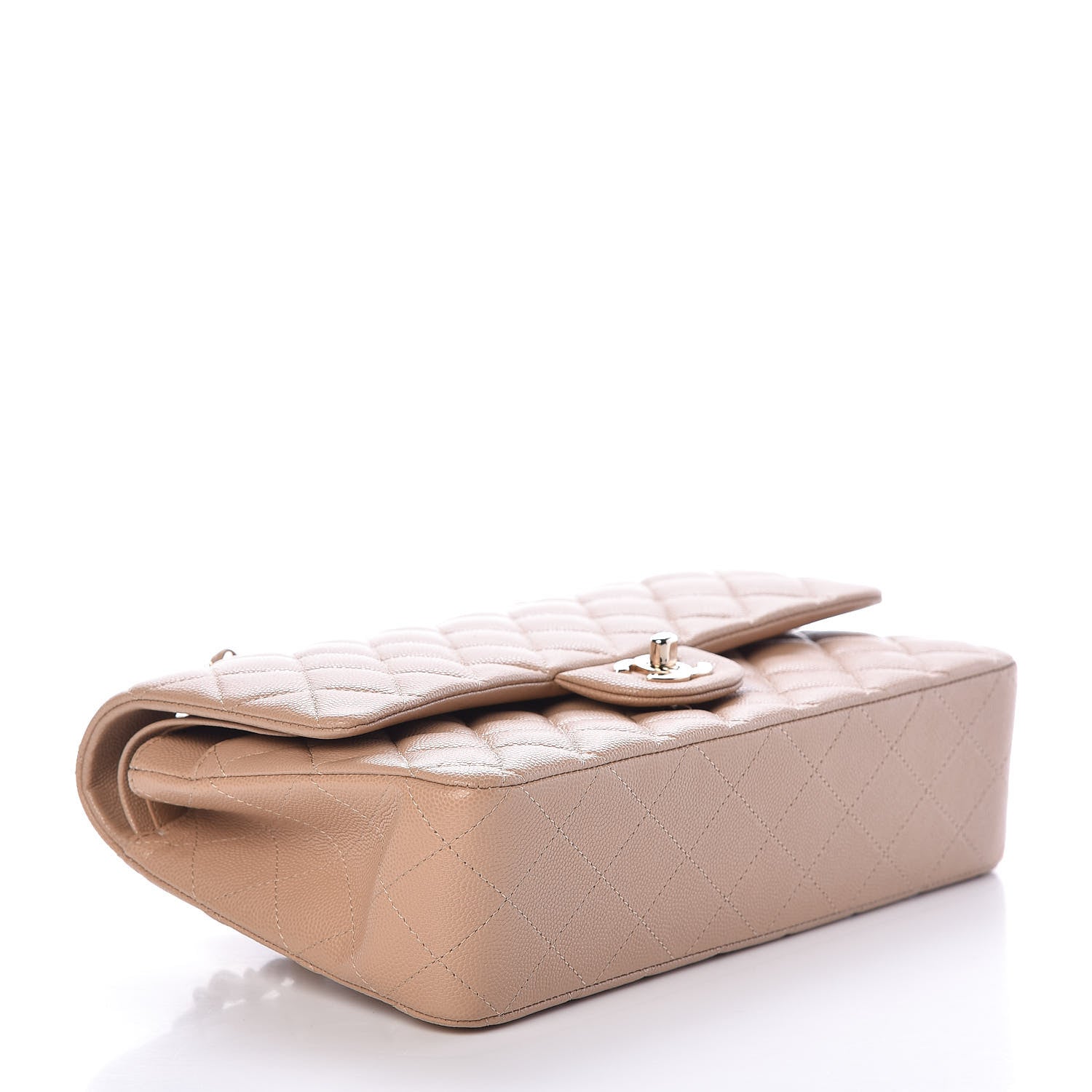 Chanel Caviar Quilted Medium Double Flap Beige 4 of 10
