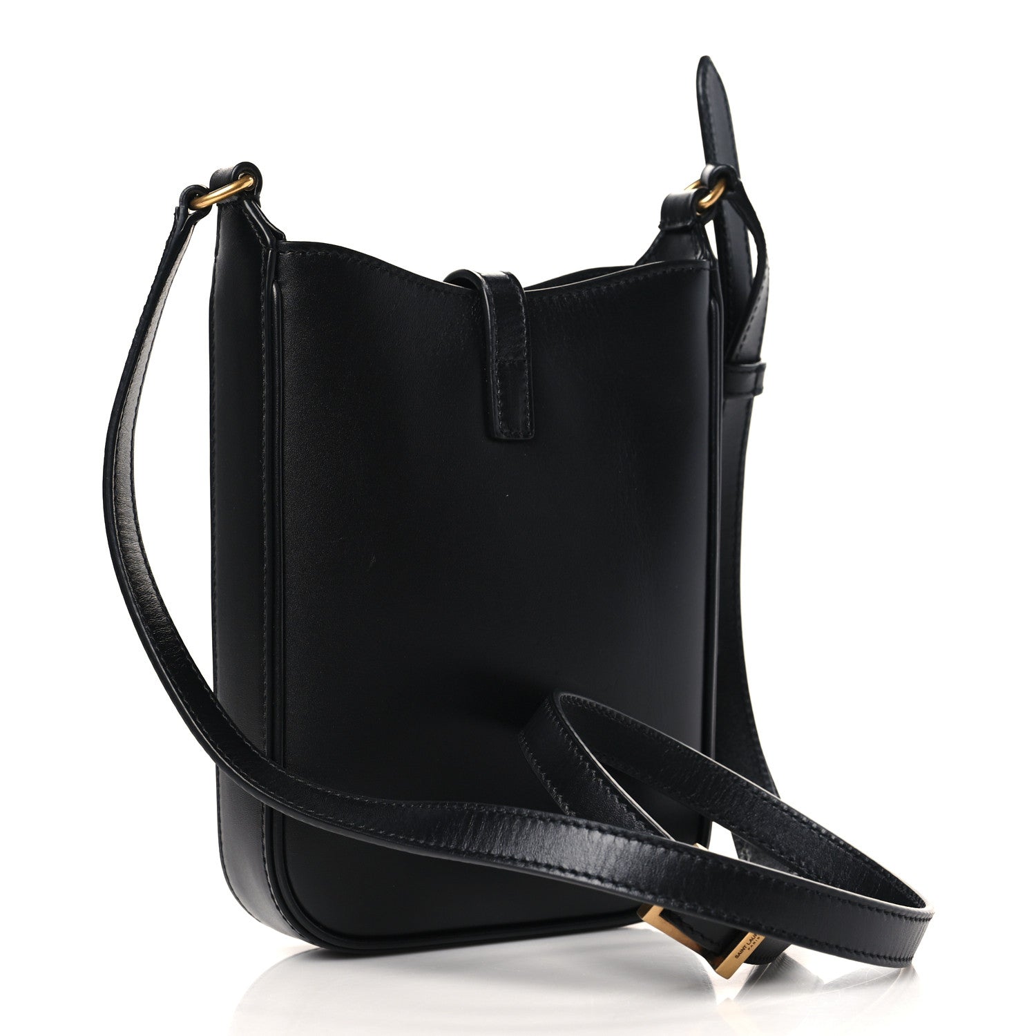 Saint Laurent Smooth Calfskin Mini Le 5 A 7 Vertical Hobo Black 3 of 10