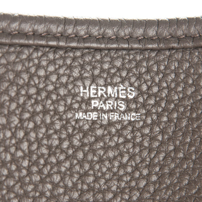 Hermes Taurillon Clemence Amazone Evelyne III TGM Etain Rouge Casaque 7 of 8
