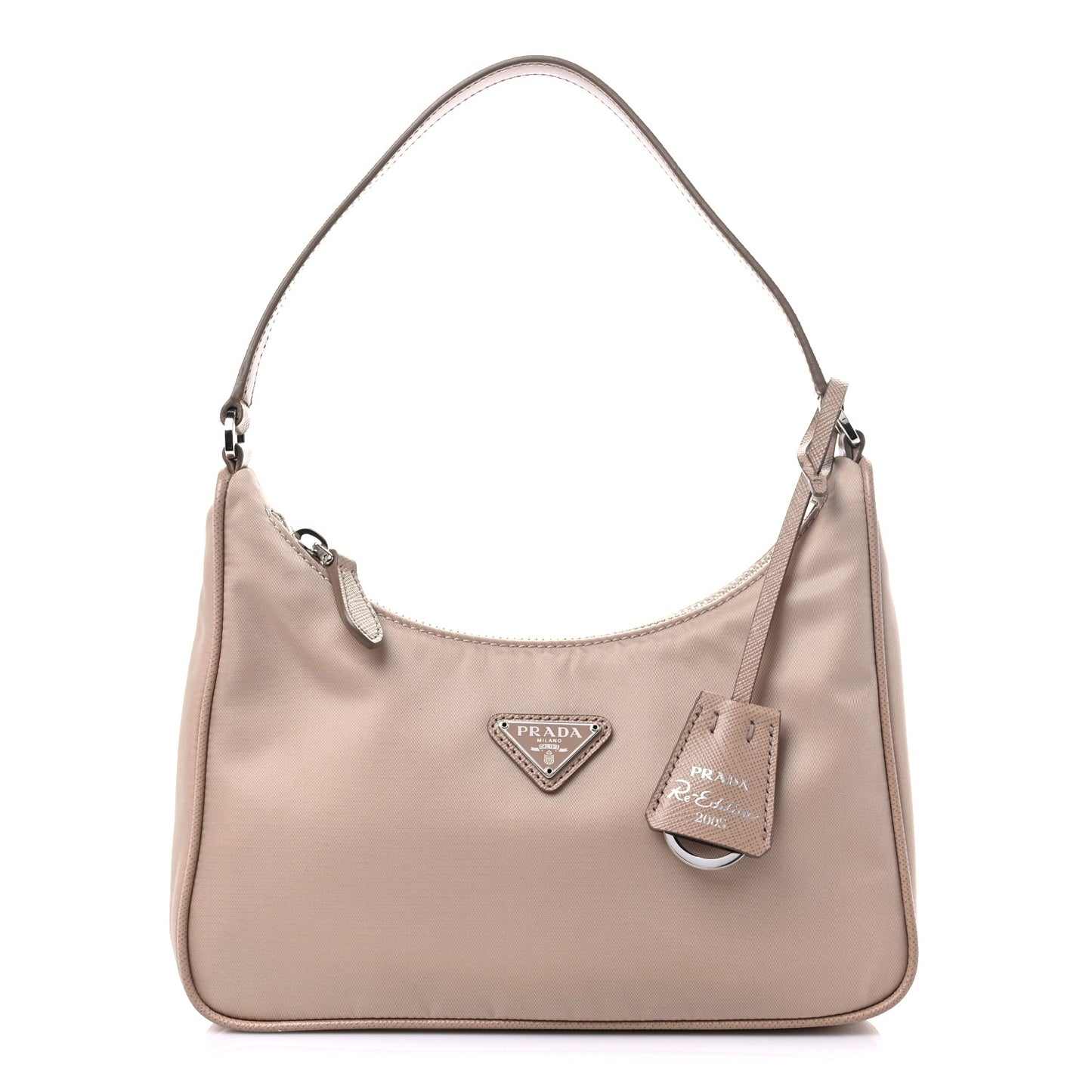 Re-Nylon Saffiano Mini Re-Edition 2005 Bag Cammeo