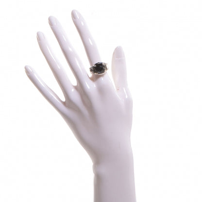 John Hardy Sterling Silver 11mm Black Sapphire Bamboo Batu Ring 7 2 of 6