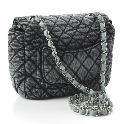 Chanel Denim Quilted Small Denimpression Flap Blue Black 2 of 10