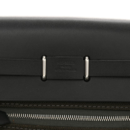 Hermes Military Toile Vache Hunter Herbag Zip Retourne 20 Vert De Gris Black 6 of 11