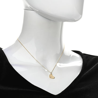 Tiffany 18K Yellow Gold Pink Sapphire Mini Heart Pendant Necklace 2 of 6