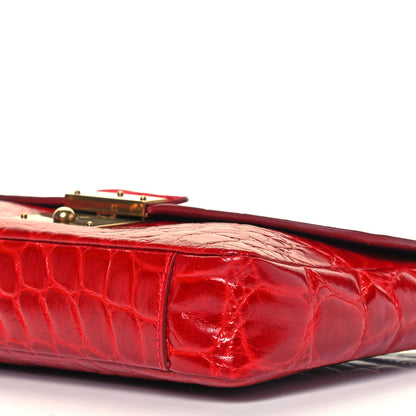 Marc Jacobs Calfskin Crocodile Embossed Mini Polly Shoulder Bag Flame 8 of 8