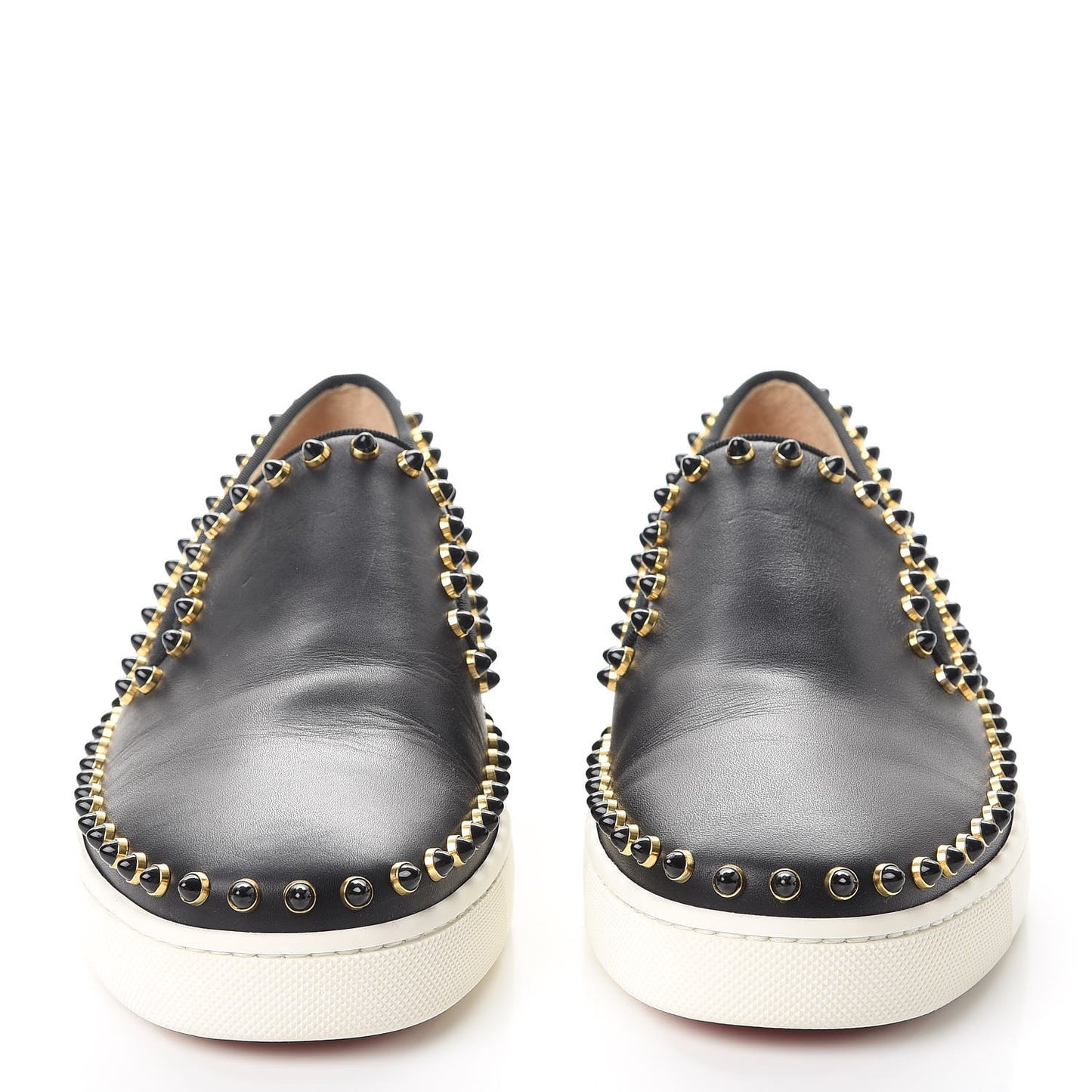 Calfskin Studded Cador Flats 37 Black