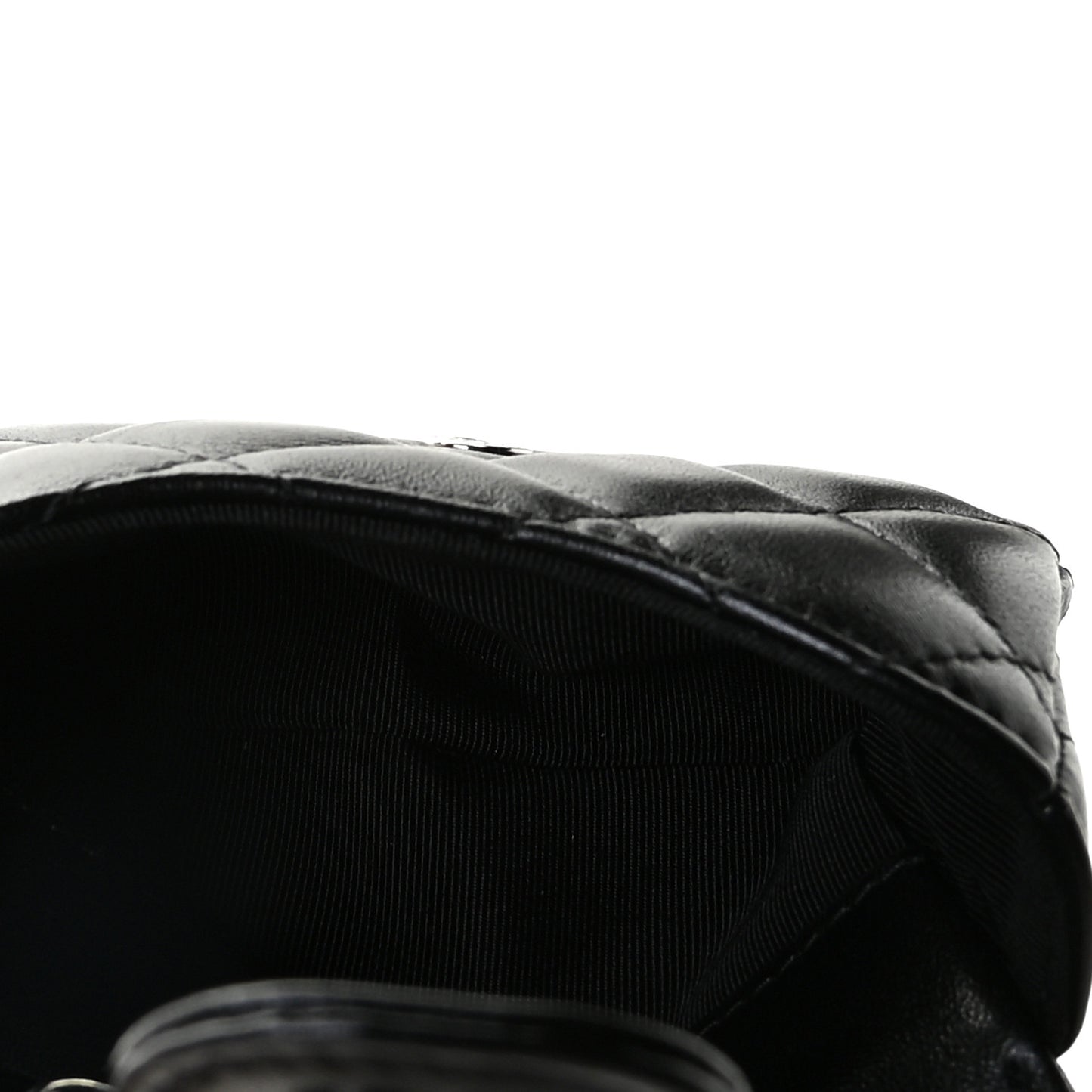 Lambskin Quilted Mini Chain Belt Bag So Black