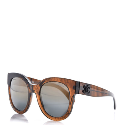 Chanel Acetate Butterfly Signature CC Sunglasses 5358 Brown 1 of 8